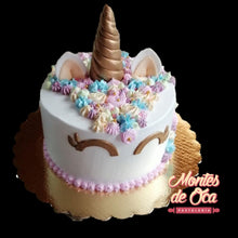 Queque de Unicornio Chantillí con detalles en Fondant - V